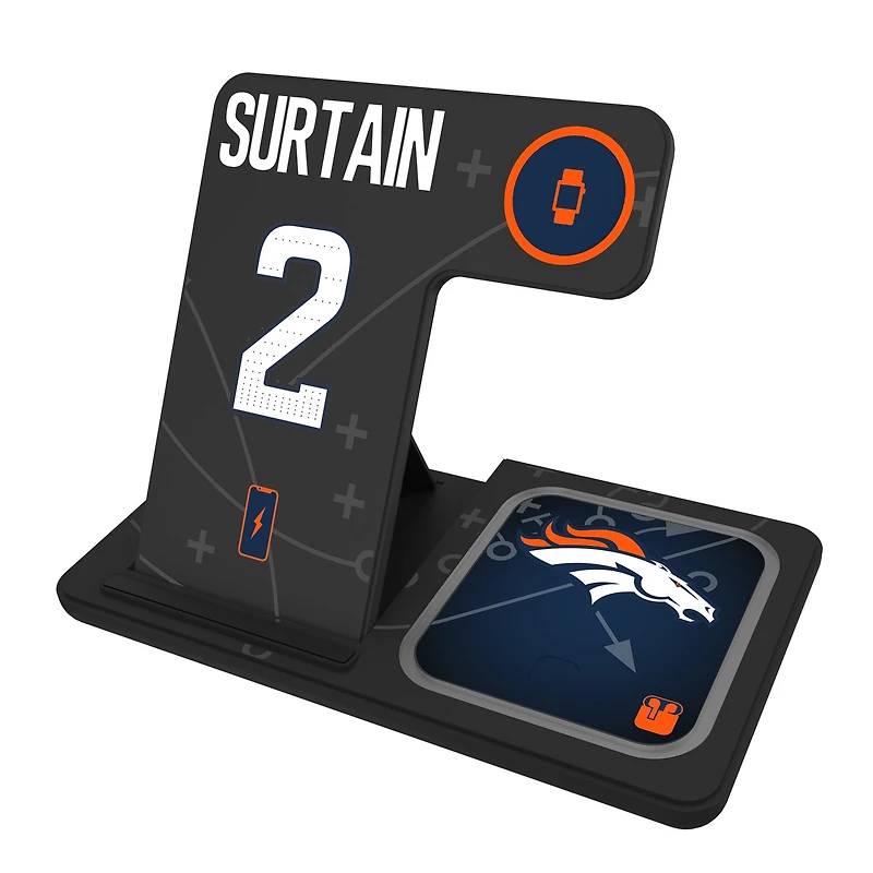 Keyscaper Patrick Surtain Denver Broncos Ready 3-in-1 Charging Station