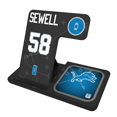 Keyscaper Penei Sewell Detroit Lions Ready 3-in-1 Charging Station