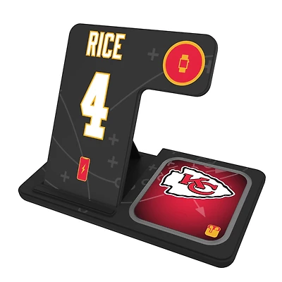 Keyscaper Rashee Rice Kansas City Chiefs Ready 3-in-1 Charging Station