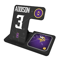 Keyscaper Jordan Addison Minnesota Vikings Ready 3-in-1 Charging Station