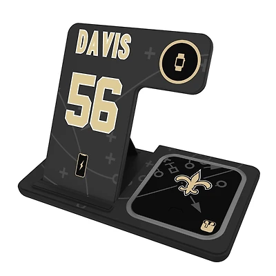 Keyscaper Demario Davis New Orleans Saints Ready 3-in-1 Charging Station