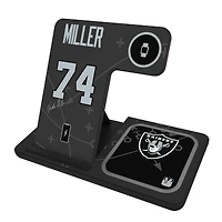 Keyscaper Kolton Miller Las Vegas Raiders Ready 3-in-1 Charging Station