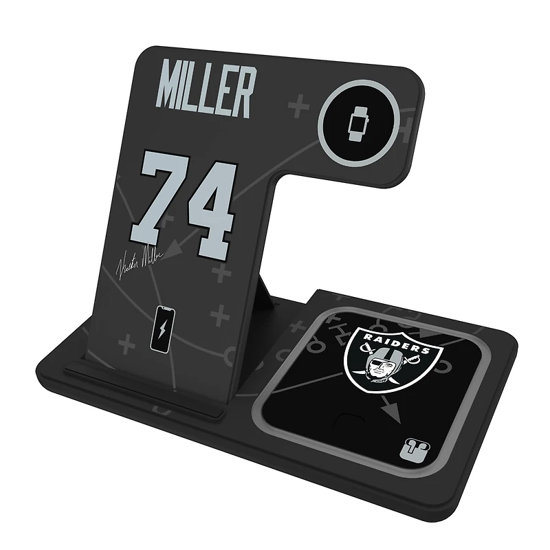 Keyscaper Kolton Miller Las Vegas Raiders Ready 3-in-1 Charging Station