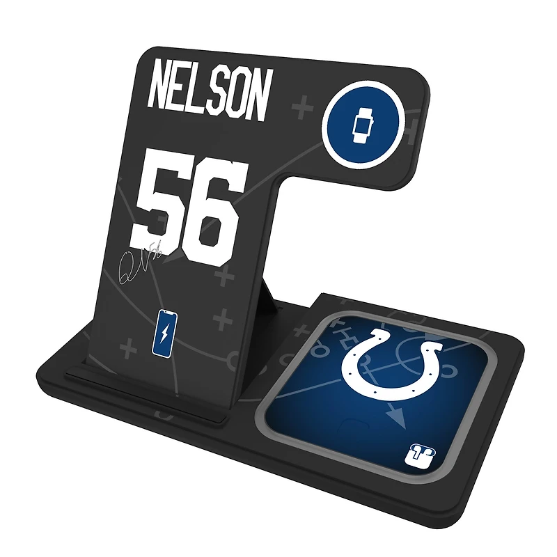 Keyscaper Quenton Nelson Indianapolis Colts Ready 3-in-1 Charging Station