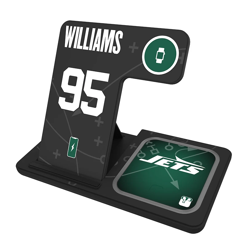 Keyscaper Quinnen Williams New York Jets Ready 3-in-1 Charging Station