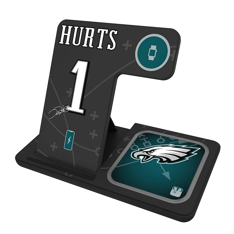 Keyscaper Jalen Hurts Philadelphia Eagles Ready 3-in-1 Charging Station