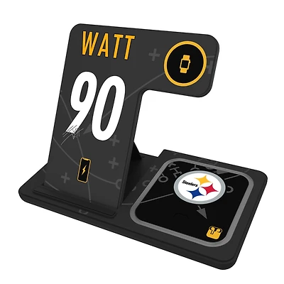 Keyscaper T.J. Watt Pittsburgh Steelers Ready 3-in-1 Charging Station