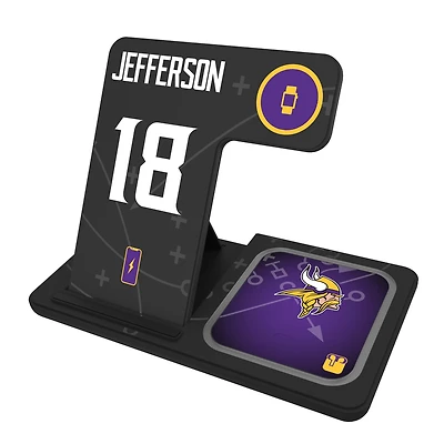 Keyscaper Justin Jefferson Minnesota Vikings Ready 3-in-1 Charging Station