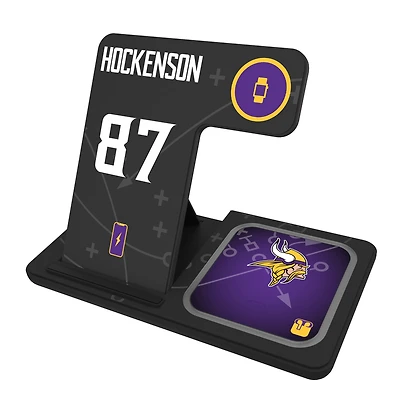 Keyscaper T.J. Hockenson Minnesota Vikings Ready 3-in-1 Charging Station