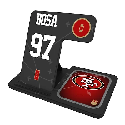 Keyscaper Nick Bosa San Francisco 49ers Ready 3-in-1 Charging Station