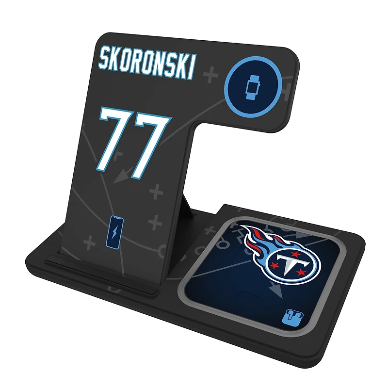 Keyscaper Peter Skoronski Tennessee Titans Ready 3-in-1 Charging Station
