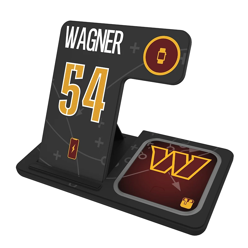 Keyscaper Bobby Wagner Washington Commanders Ready 3-in-1 Charging Station