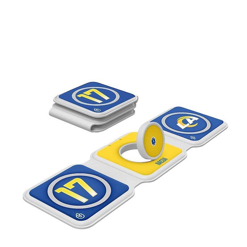 Keyscaper Puka Nacua Los Angeles Rams 3-in-1 Foldable Charger