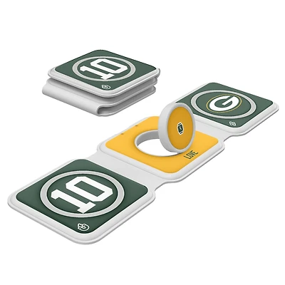 Keyscaper Jordan Love Green Bay Packers 3-in-1 Foldable Charger