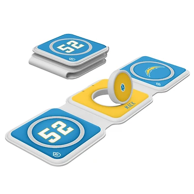Keyscaper Khalil Mack Los Angeles Chargers 3-in-1 Foldable Charger