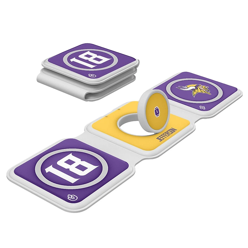 Keyscaper Justin Jefferson Minnesota Vikings 3-in-1 Foldable Charger