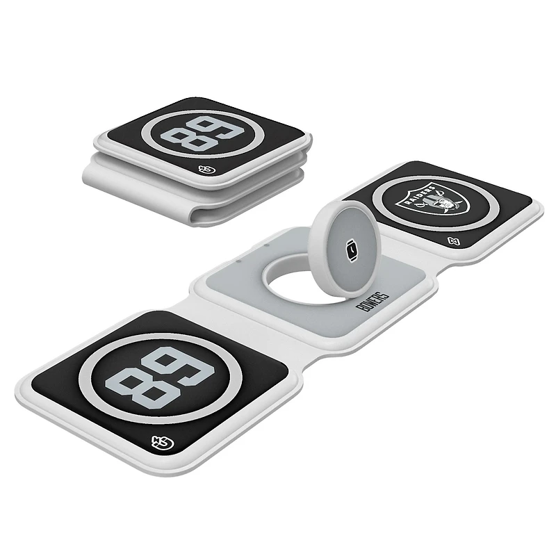 Keyscaper Brock Bowers Las Vegas Raiders 3-in-1 Foldable Charger