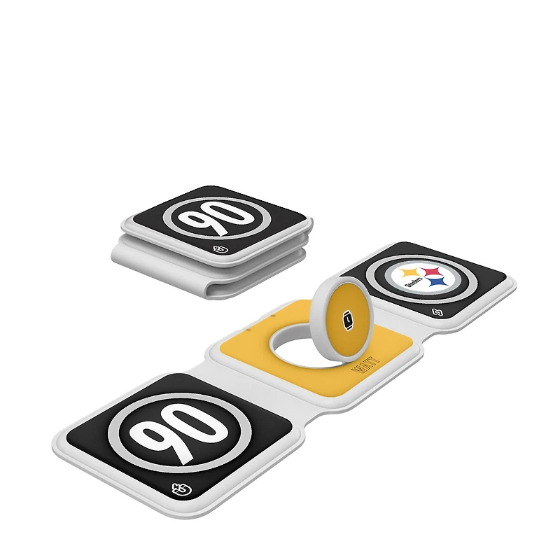 Keyscaper T.J. Watt Pittsburgh Steelers 3-in-1 Foldable Charger