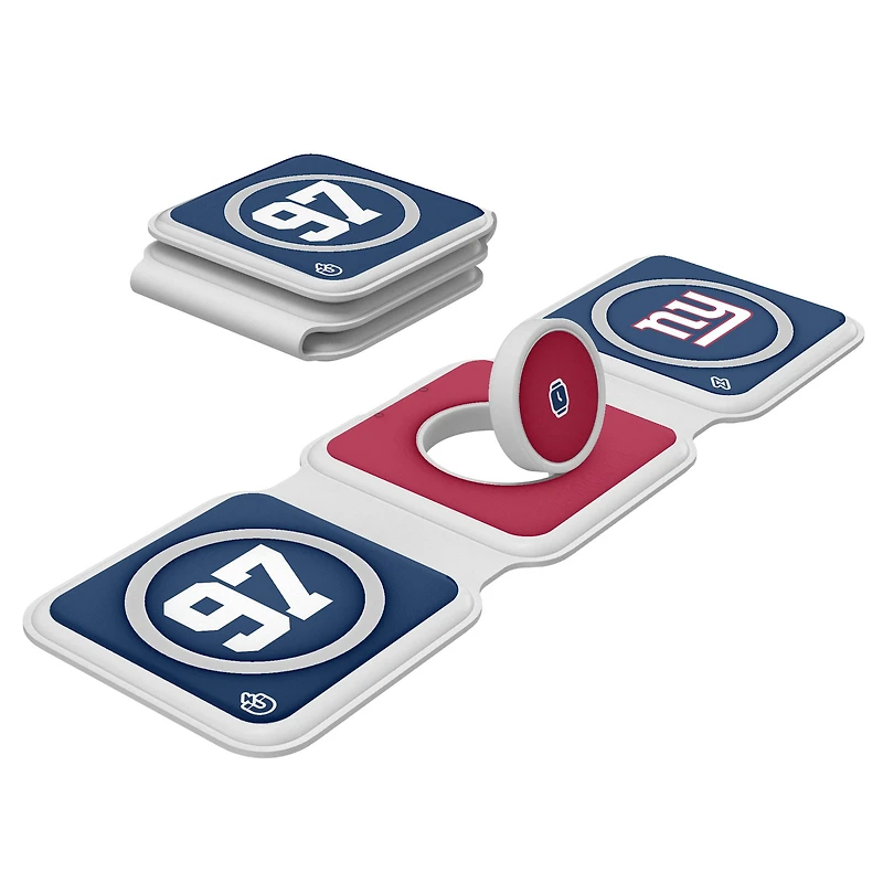 Keyscaper Dexter Lawrence II New York Giants 3-in-1 Foldable Charger