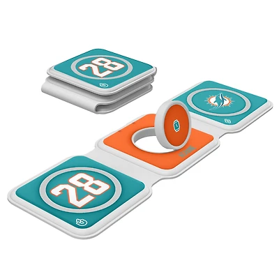 Keyscaper De’Von Achane Miami Dolphins 3-in-1 Foldable Charger