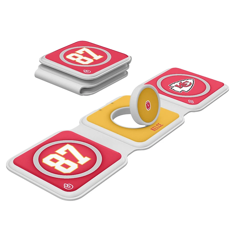Keyscaper Travis Kelce Kansas City Chiefs 3-in-1 Foldable Charger