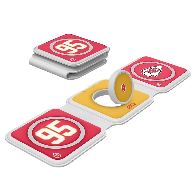 Keyscaper Chris Jones Kansas City Chiefs 3-in-1 Foldable Charger