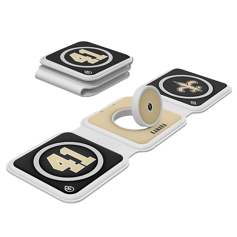 Keyscaper Alvin Kamara New Orleans Saints 3-in-1 Foldable Charger