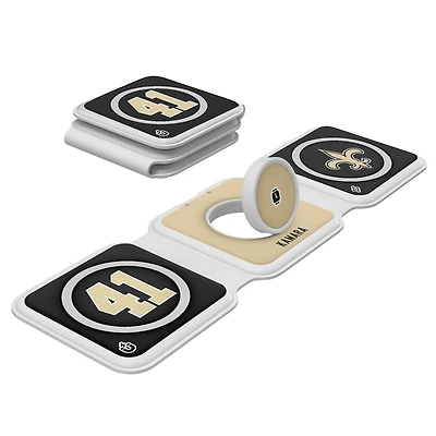 Keyscaper Alvin Kamara New Orleans Saints 3-in-1 Foldable Charger