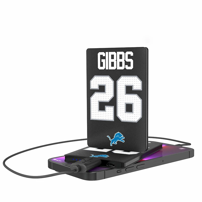 Keyscaper Jahmyr Gibbs Detroit Lions Credit Card Powerbank