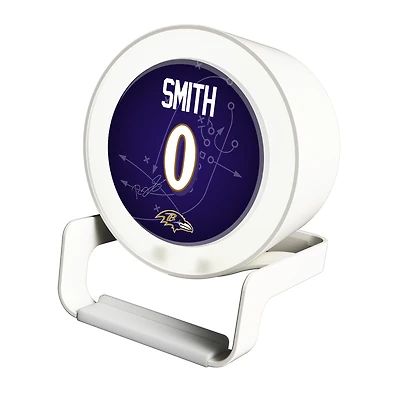Keyscaper Roquan Smith White Baltimore Ravens Night Light Charger and Bluetooth Speaker