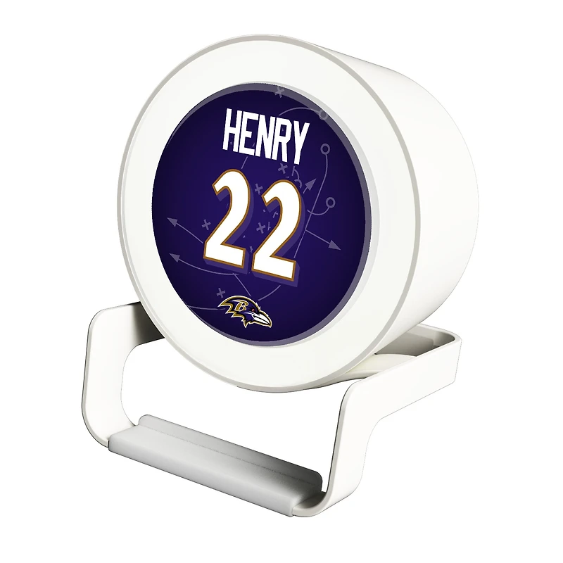Keyscaper Derrick Henry White Baltimore Ravens Night Light Charger and Bluetooth Speaker