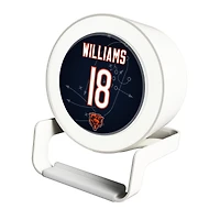 Keyscaper Caleb Williams White Chicago Bears Night Light Charger and Bluetooth Speaker