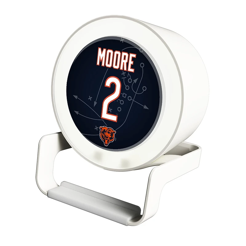 Keyscaper D.J. Moore White Chicago Bears Night Light Charger and Bluetooth Speaker