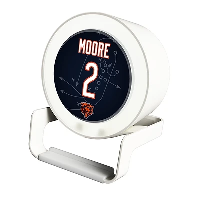 Keyscaper D.J. Moore White Chicago Bears Night Light Charger and Bluetooth Speaker