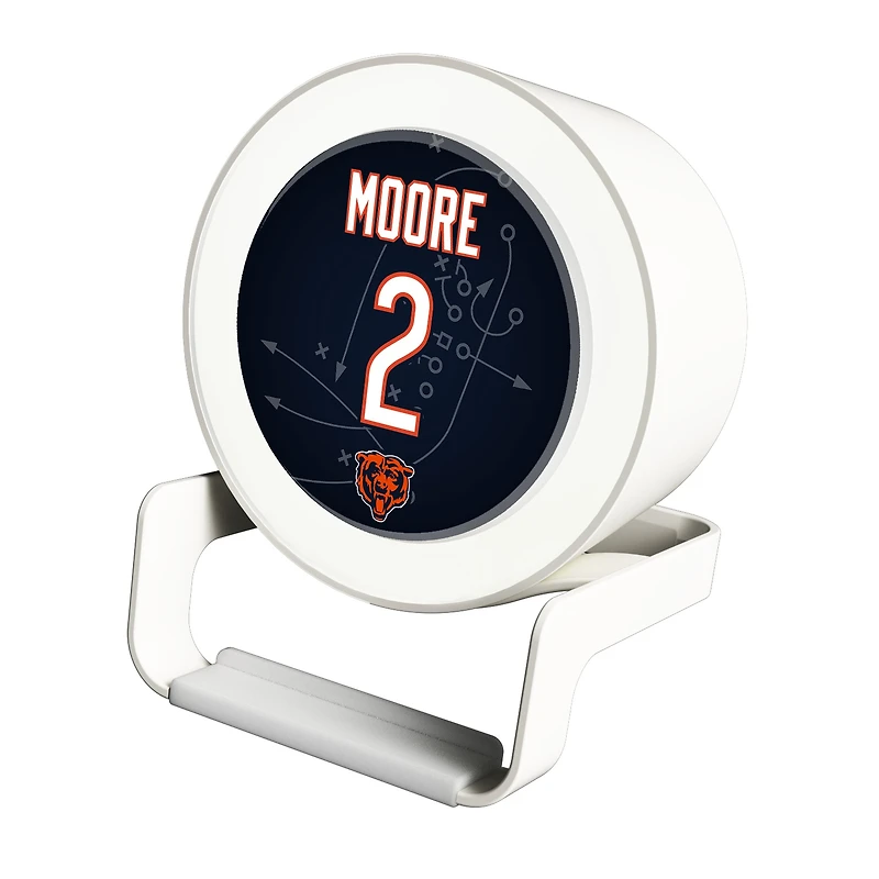 Keyscaper D.J. Moore White Chicago Bears Night Light Charger and Bluetooth Speaker