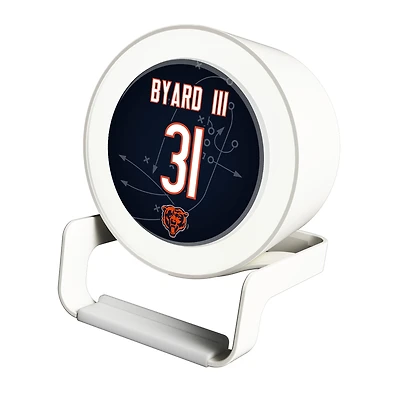 Keyscaper Kevin Byard III White Chicago Bears Night Light Charger and Bluetooth Speaker