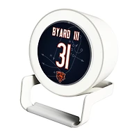 Keyscaper Kevin Byard III White Chicago Bears Night Light Charger and Bluetooth Speaker