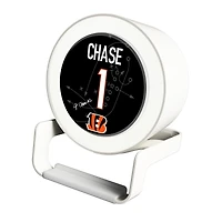 Keyscaper Ja'Marr Chase White Cincinnati Bengals Night Light Charger and Bluetooth Speaker