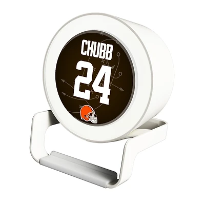 Keyscaper Nick Chubb White Cleveland Browns Night Light Charger and Bluetooth Speaker