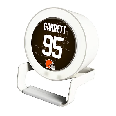 Keyscaper Myles Garrett White Cleveland Browns Night Light Charger and Bluetooth Speaker