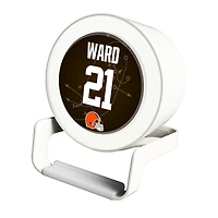 Keyscaper Denzel Ward White Cleveland Browns Night Light Charger and Bluetooth Speaker