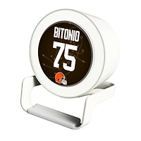 Keyscaper Joel Bitonio White Cleveland Browns Night Light Charger and Bluetooth Speaker