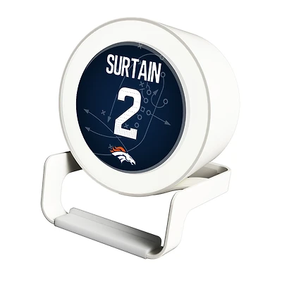 Keyscaper Patrick Surtain White Denver Broncos Night Light Charger and Bluetooth Speaker