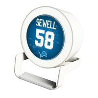 Keyscaper Penei Sewell White Detroit Lions Night Light Charger and Bluetooth Speaker