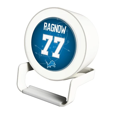 Keyscaper Frank Ragnow White Detroit Lions Night Light Charger and Bluetooth Speaker