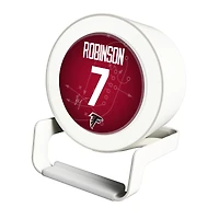 Keyscaper Bijan Robinson White Atlanta Falcons Night Light Charger and Bluetooth Speaker