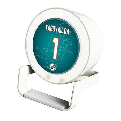 Keyscaper Tua Tagovailoa White Miami Dolphins Night Light Charger and Bluetooth Speaker