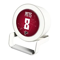 Keyscaper Kyle Pitts White Atlanta Falcons Night Light Charger and Bluetooth Speaker