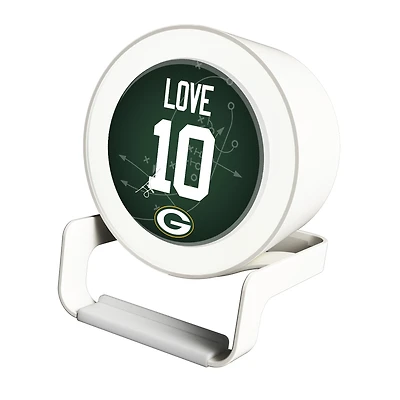 Keyscaper Jordan Love White Green Bay Packers Night Light Charger and Bluetooth Speaker