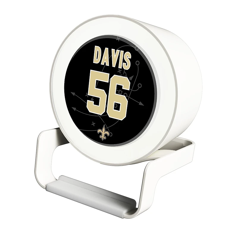 Keyscaper Demario Davis White New Orleans Saints Night Light Charger and Bluetooth Speaker